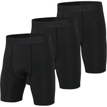 (As show, One size) 3 Pieces Men's Compression Shorts Running Sports Short Tights M