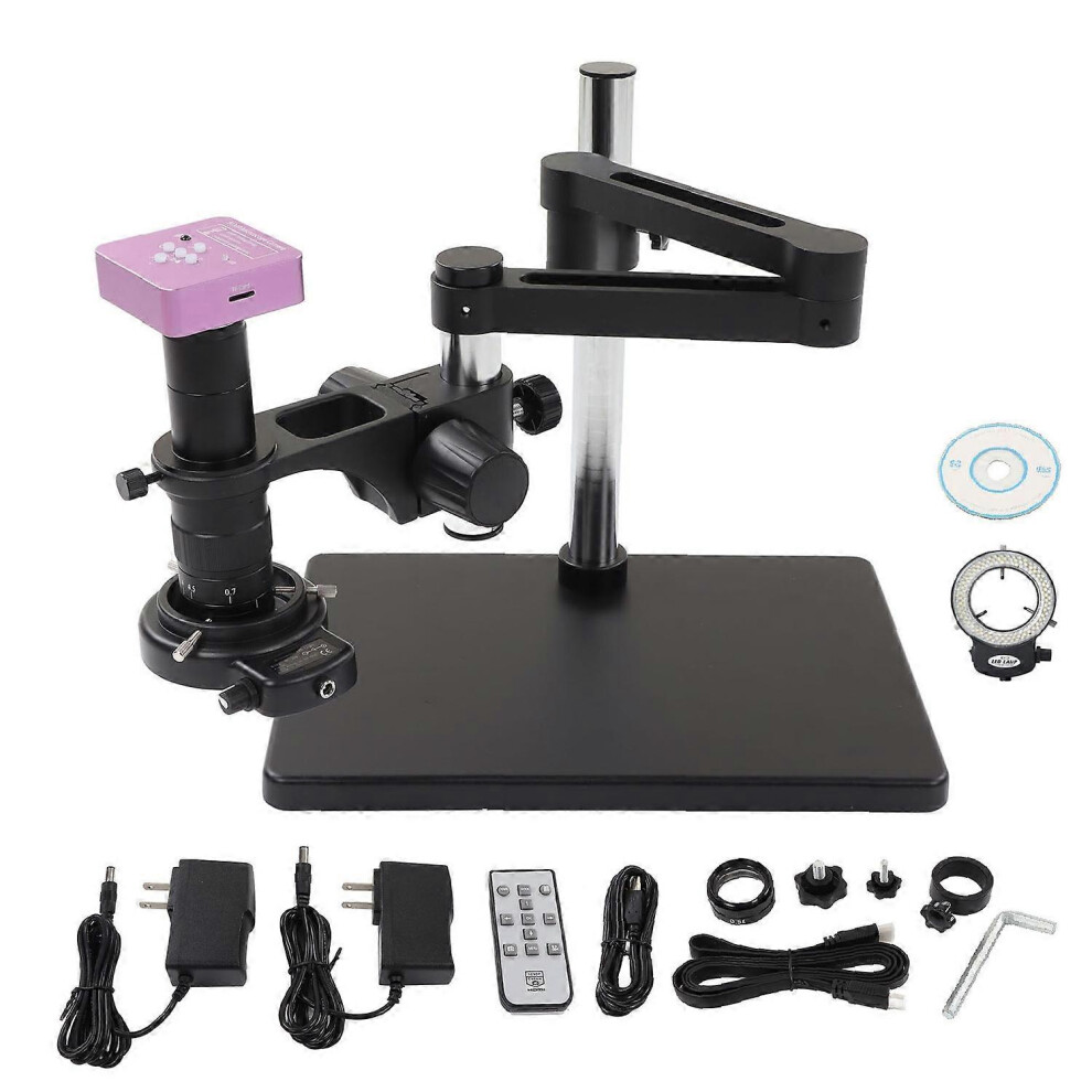 (As show, One size) Microscope Camera Kit 51MP 1080P Recording 180X C Shape Zoom Lens 144LEDs Light Set with PCB Holder-image-OPC-PH7VC2B-NEW