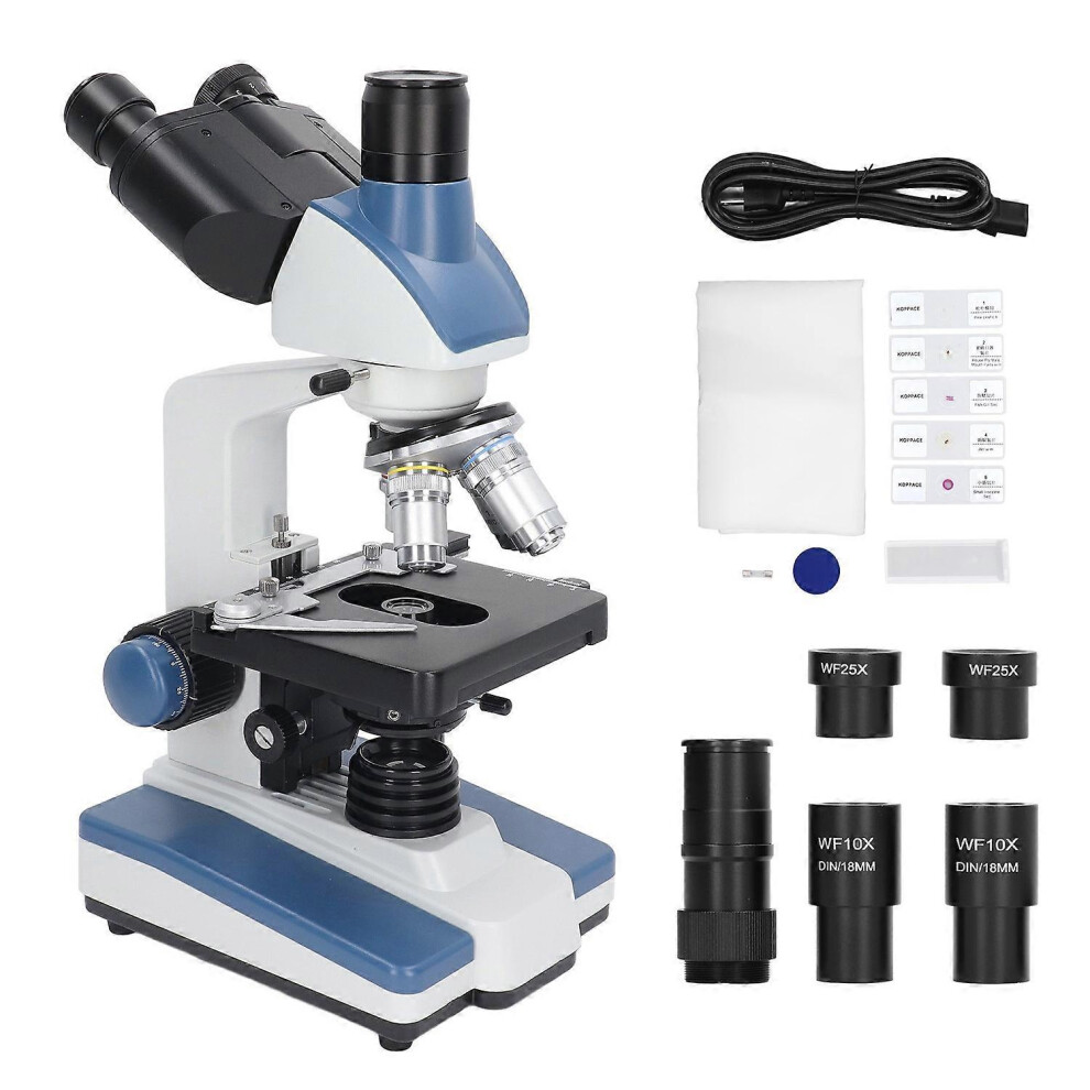 (As show, One size) Trinocular Microscope 40X to 2500X Aluminum Alloy Biological Microscope for Medicine Health Institut-image-OPC-PH7VC2W-NEW