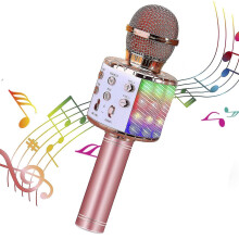 (As show, One size) Wireless 4 In 1 Karaoke Microphone, Handheld Portable Karaoke Machine, Home Ktv Player With Recordin