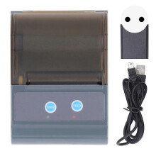 (As show, One size) Portable Bluetooth Receipt Printer 58mm Wireless Thermal Receipt Printer AC110 to 240V EU Plug