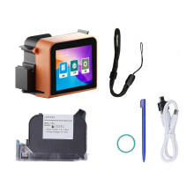 (As show, One size) Handheld Inkjet Printer LED Screen Touch Control Portable Inkjet Coder for Production Date Time QR C