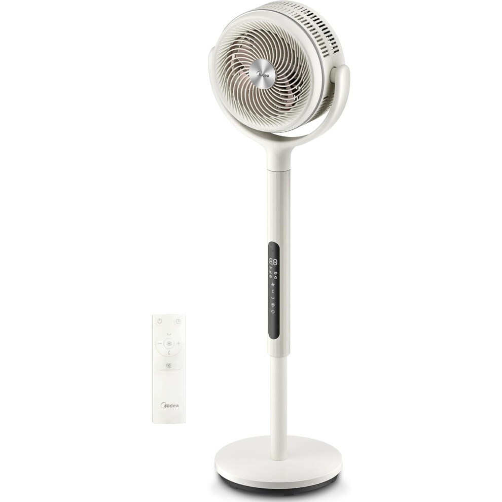 21dB Pedestal Fan, 135°+120° Omni-directional Air Circulator, Powerful DC Motor & Dual-Blade standing fan