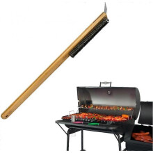 Pizza Oven Cleaning Scrub Brush with Scraper Long Handle,BBQ Grill Cleaning Brush Pizza Oven Accessories
