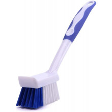Dish Brush with Square Head Built-in Scraper, Kitchen Scrub Brush Cleaner