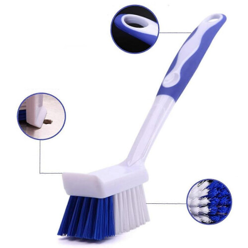 Dish Brush with Square Head Built-in Scraper, Kitchen Scrub Brush Cleaner 2