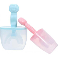 U Shaped Toothbrush Manual Training Tooth Brush 360 Oral Teeth Cleaning Brush for Children 2pcs
