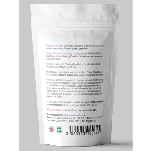 Vitamin B12 1000mcg Methylcobalamin  120 Tablets for Energy Support 2