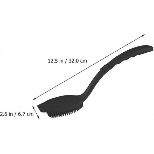 Hangable Long Handle Silicone Dishwashing Pot Brush Kitchen Utensils (Black) 1