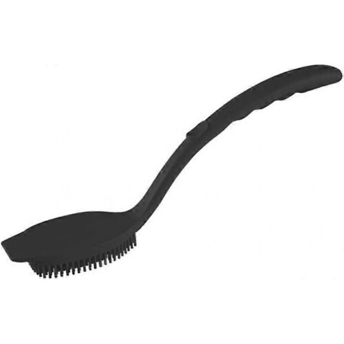 Hangable Long Handle Silicone Dishwashing Pot Brush Kitchen Utensils (Black)