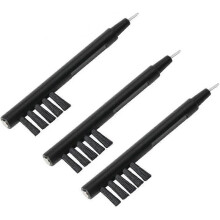 3 pcs Cleaning Brush with Wax Loop and Magnet for Hearing Aid Hearing Amplifier (Black)