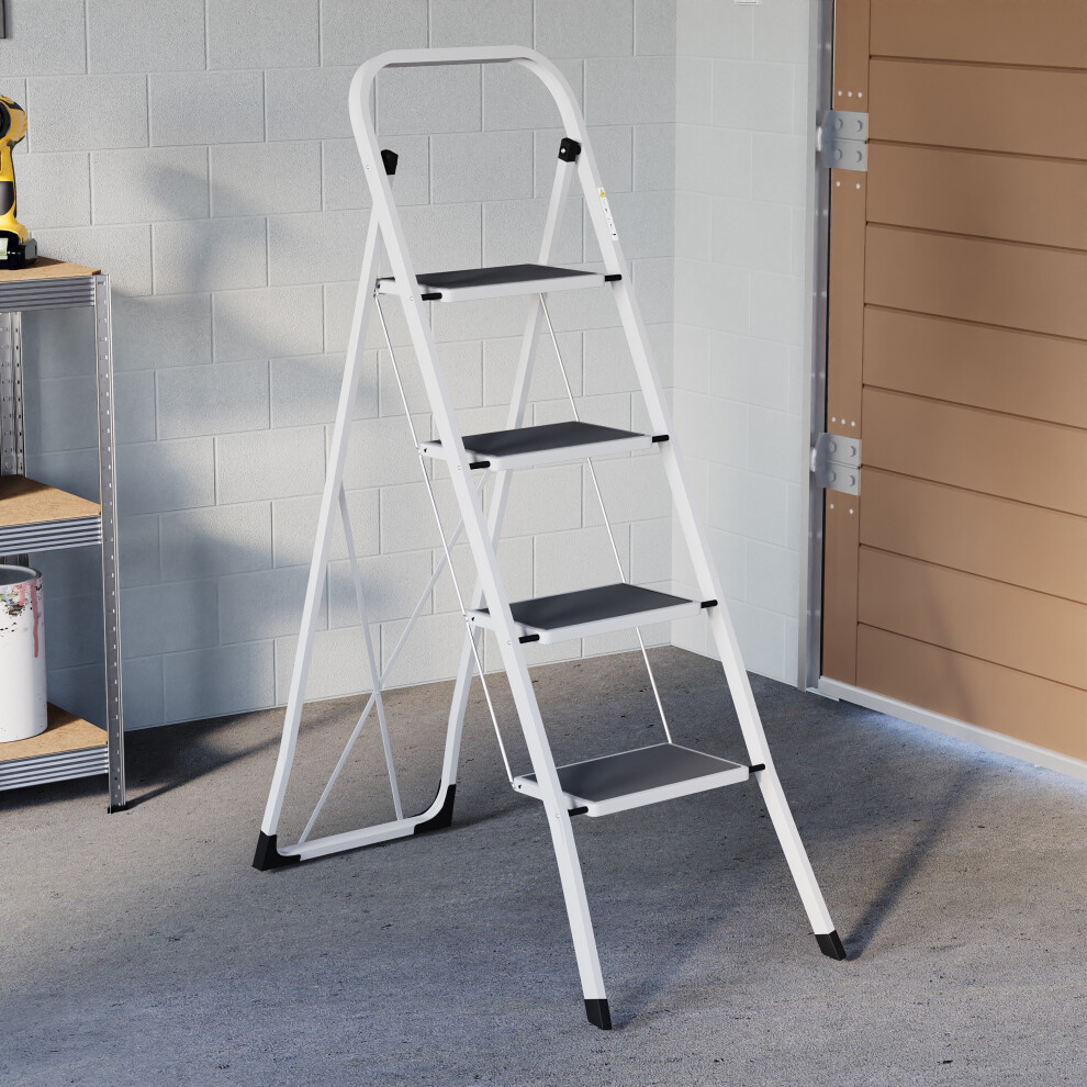 4 Step Folding Ladder with Handrail - Portable DIY