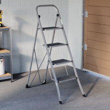 (4 Step) Foldable DIY Step Ladder Anti Slip Mat - Grey