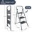 (3 Step) Foldable DIY Step Ladder Anti Slip Mat - Grey 8