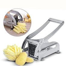 (As show, One size) Potato Cutter Stainless Steel Chip Knife Kitchen Tool Potato Cucumber Slicer