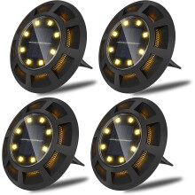 (As show, One size) 4pesLampes de sol solaires couleur chaude, lampes de jardin solaires à LED ,lampes de sol lumineuse