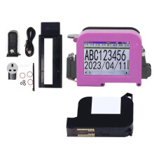 (As show, One size) Handheld Inkjet Printer Detachable LED Display Multifunctional Inkjet Coder with Cartridge for Date