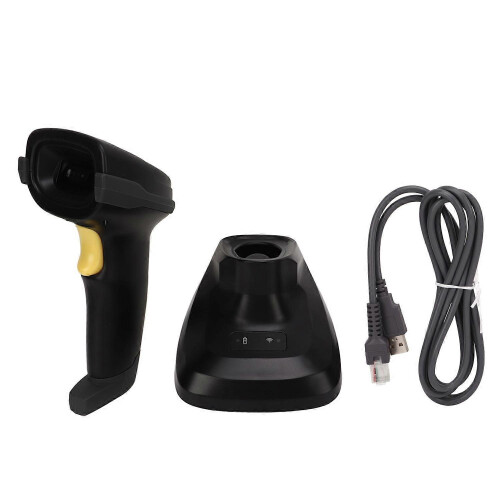 (As show, One size) 2D Barcode Scanner Bluetooth 2.4G Wireless Handheld Barcode Scanner with Charging Receiving Base for
