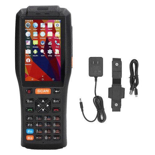 (As show, One size) Receipt Printer Scanner 4in Touch Screen Thermal Printer Barcode Scanner 100‑ AC for Android 6.0