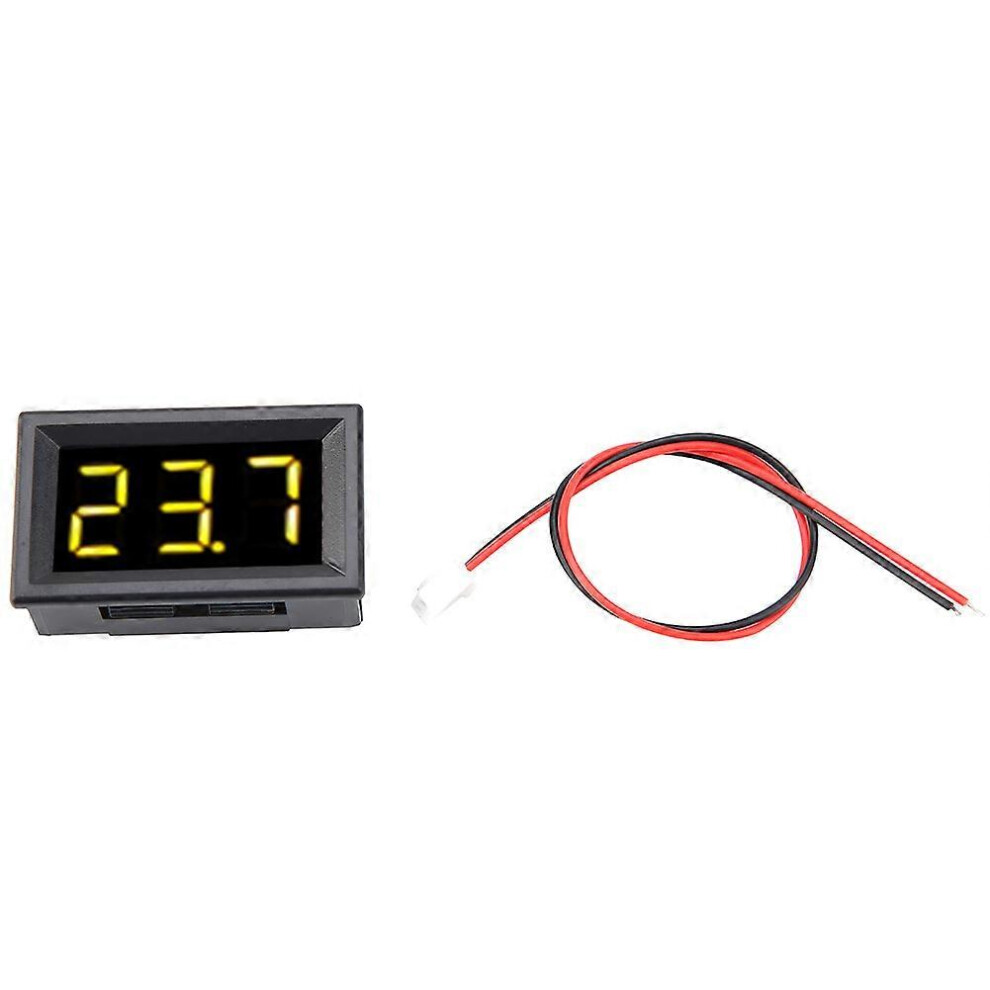 (As Show, One Size) Digital Voltmeter 0.56Inch Two Wire Dc 2.5-30V Digital Led Display Voltage Meter (Yellow) Yellow 6909775990070