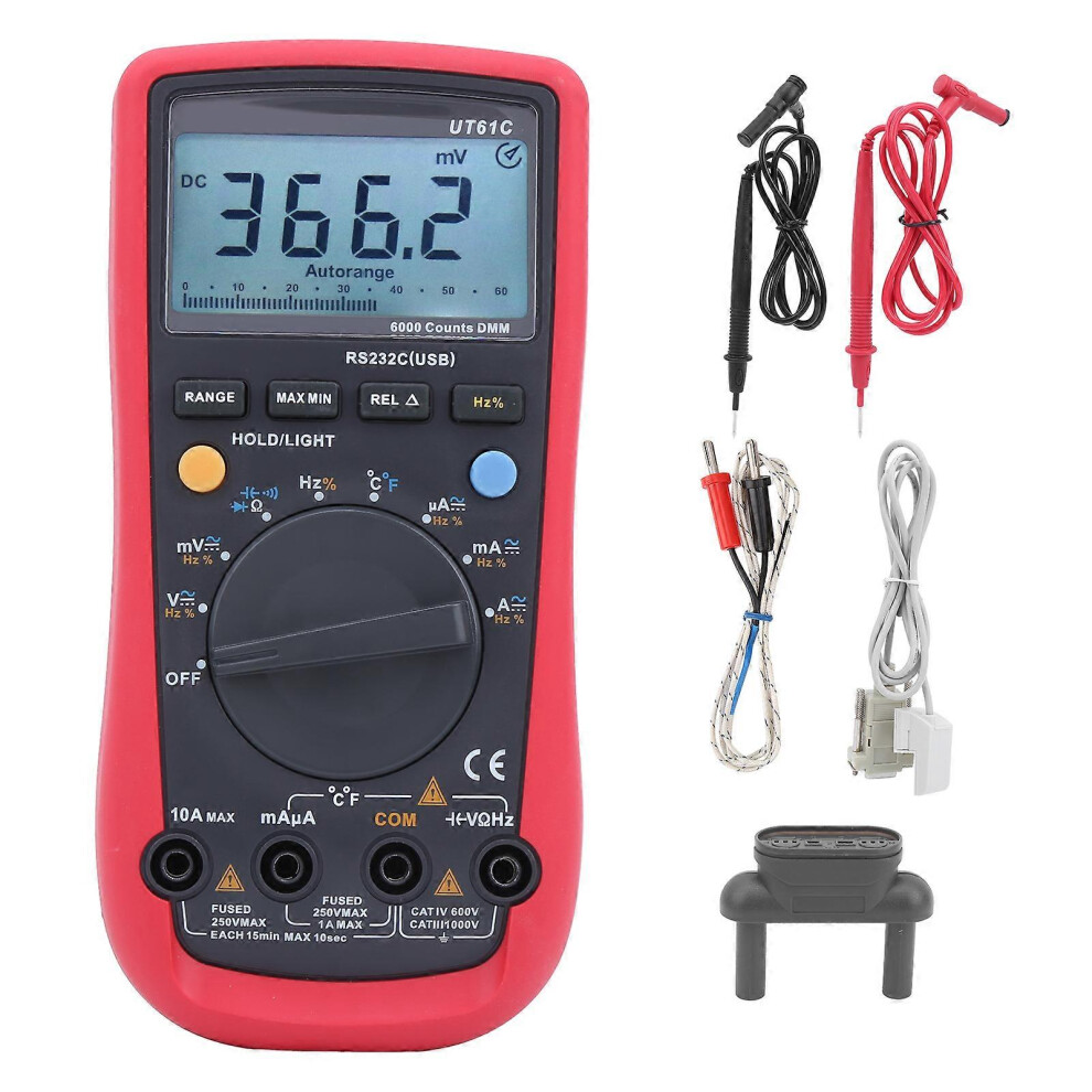(As Show, One Size) Hand‑Held High Accuracy Auto Range Digital Multimeter With Lcd Display Backlight Electrical Tool 6909775991596