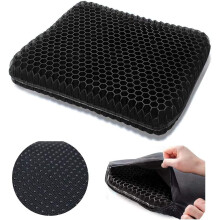 (As show, One size) Double Thick Gel Seat Cushion with Non-Slip and Breathable Honeycomb Cover for Wheelchair, Car Seat,