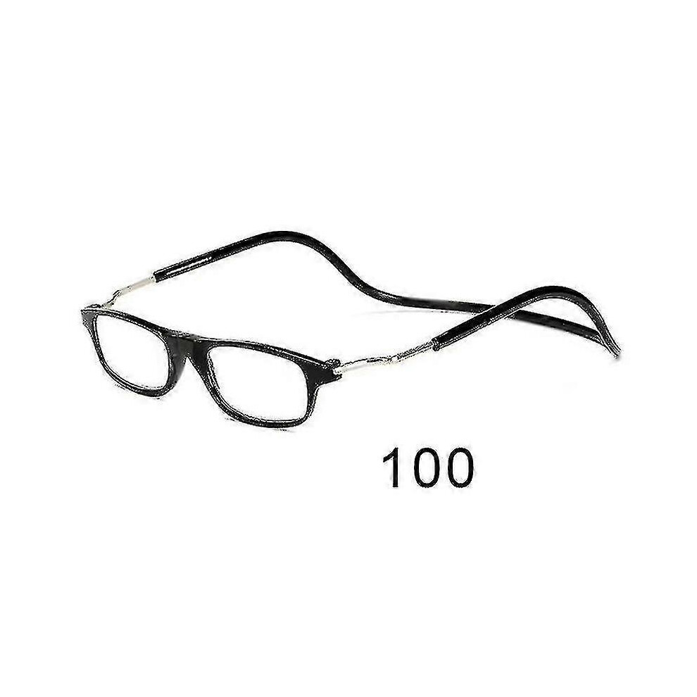 (glasses power 250, One size) glasses power 100-Black:Flexible Magnetic Reading Glasses Hanging Neck Foldable Adjustable Clear Reading Glasses_Gift Of-image-OPC-PH7VMSP-NEW