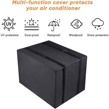(As show, One size) Window Air Conditioner Cover Outdoor, Outside Window Ac Unit Cover, Black Dust-proof Waterproof(M)