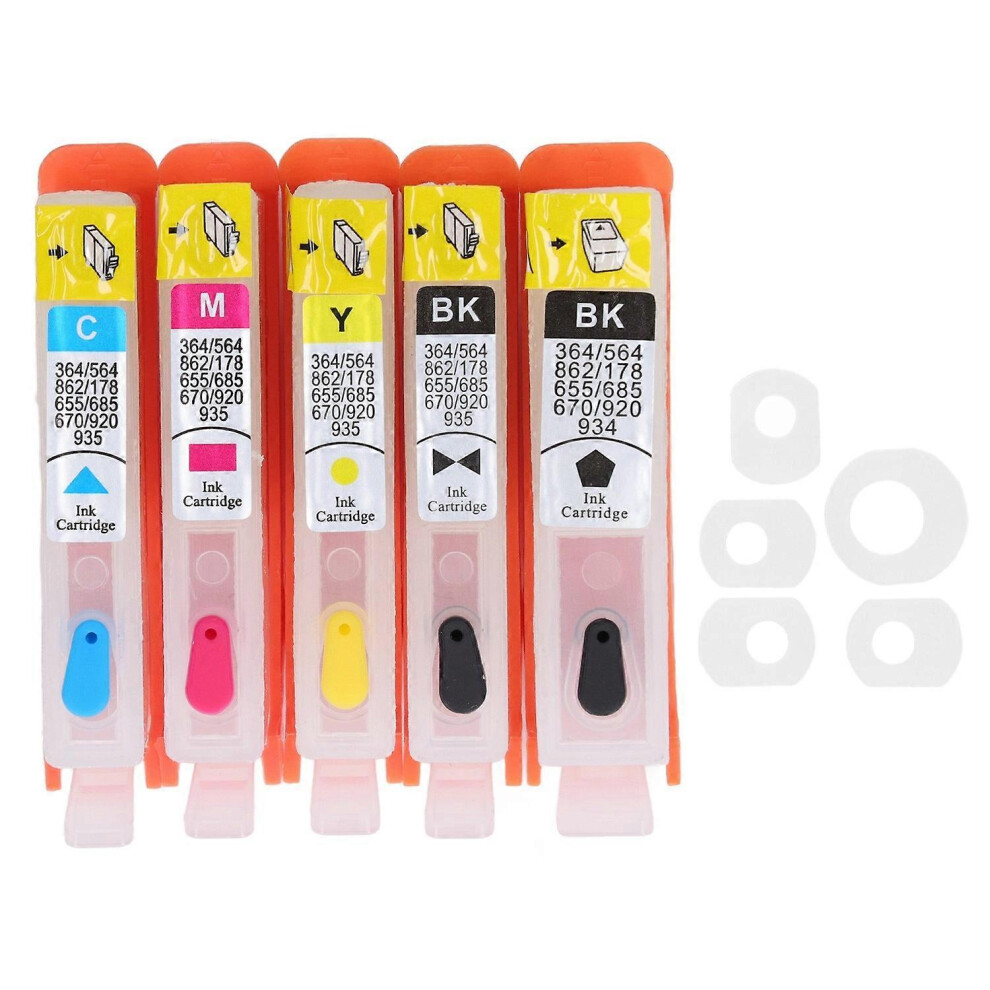 (As Show, One Size) 5Pcs Ink Cartridge Set Bk C M Y Smooth Ink Output Cartridge Combo Pack With Permanent Chip For Repla 6909775645260