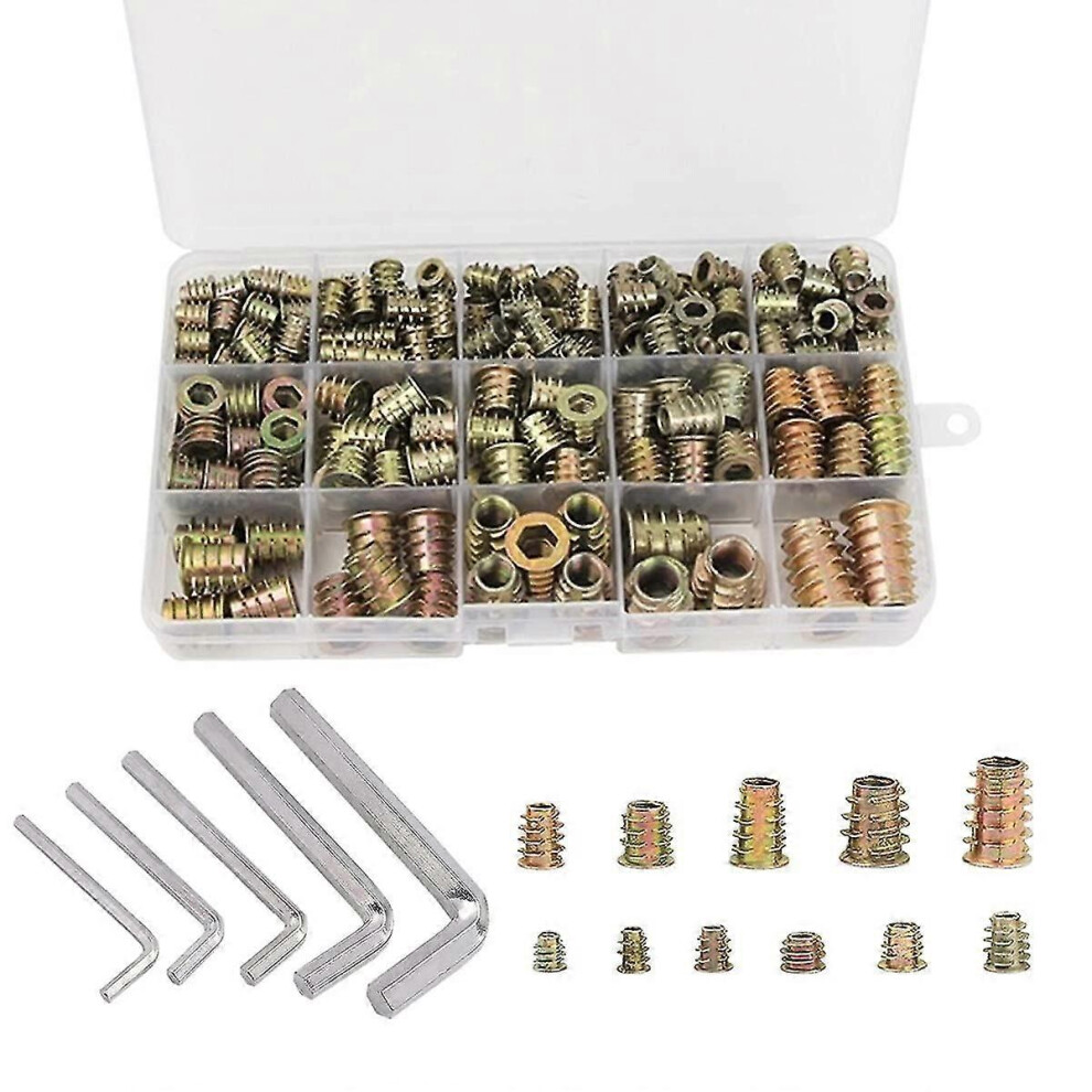 (As Show, One Size) Crous Hexagonaux M4 M5 M6 M8 M10 Avec Inserts Filets, Alliage De Zinc Insert Filet Hexagonale Crous Inserts(230Pcs) Sl250 6909775957554