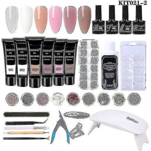 (As show, One size) Nail Tools Set Extension Glitter Light Polishing Tools Set