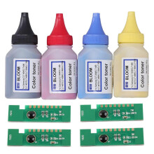(As show, One size) Printer Toner Powder Chip Set Corrosion Resistant 4 Colors Toner Refill Powder for 407S Photo Machin