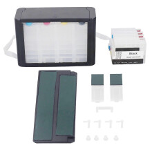 (As show, One size) 4 Color Refill Printer Ink Cartridge with Permanent Chip No Leakage Continuous Supply Ink Cartridge