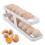 (As show, One size) Refrigerator Egg Holder, 2 Tier Automatic Rolling Egg Dispenser Egg Tray 1