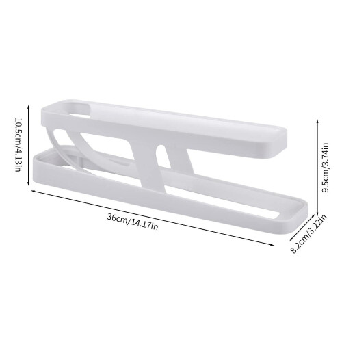 (As show, One size) Refrigerator Egg Holder, 2 Tier Automatic Rolling Egg Dispenser Egg Tray 2