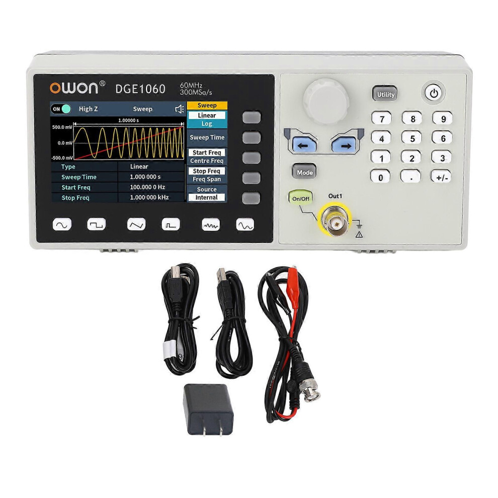 (As Show, One Size) Single Signal Generator 60Mhz Wide Amplitude And Frequency Range Arbitrary Waveform Generator 100240V Us Plug 6909775991428
