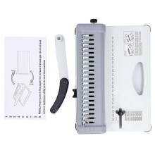 (As show, One size) Binding Machine 3x8mm Hole Adjustable Margins 21 Holes 450 Sheets Paper Comb Punch Binder Machine fo