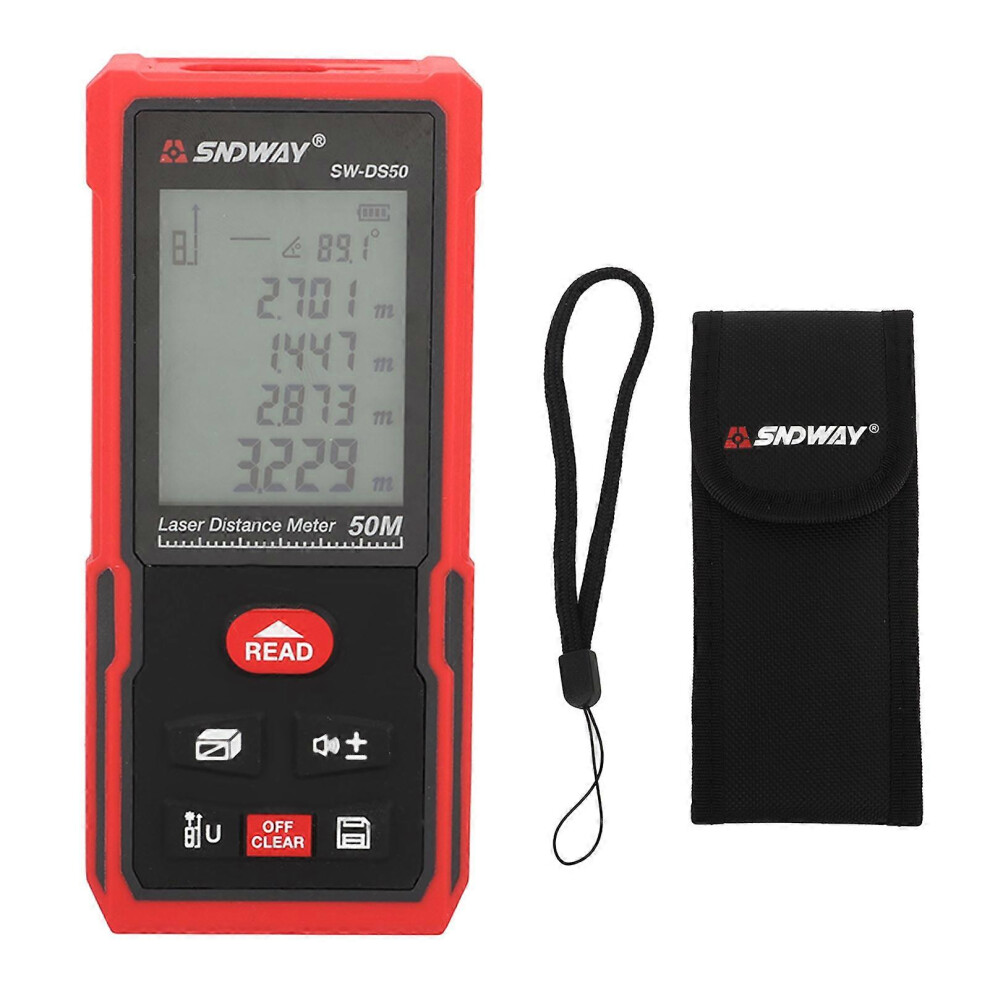 (As Show, One Size) Laser Distance Meter Fast Accurate Measurement Handheld Infrared Laser Measure Gauge 630 To 670Nm 50M / 164Ft 6909775992906
