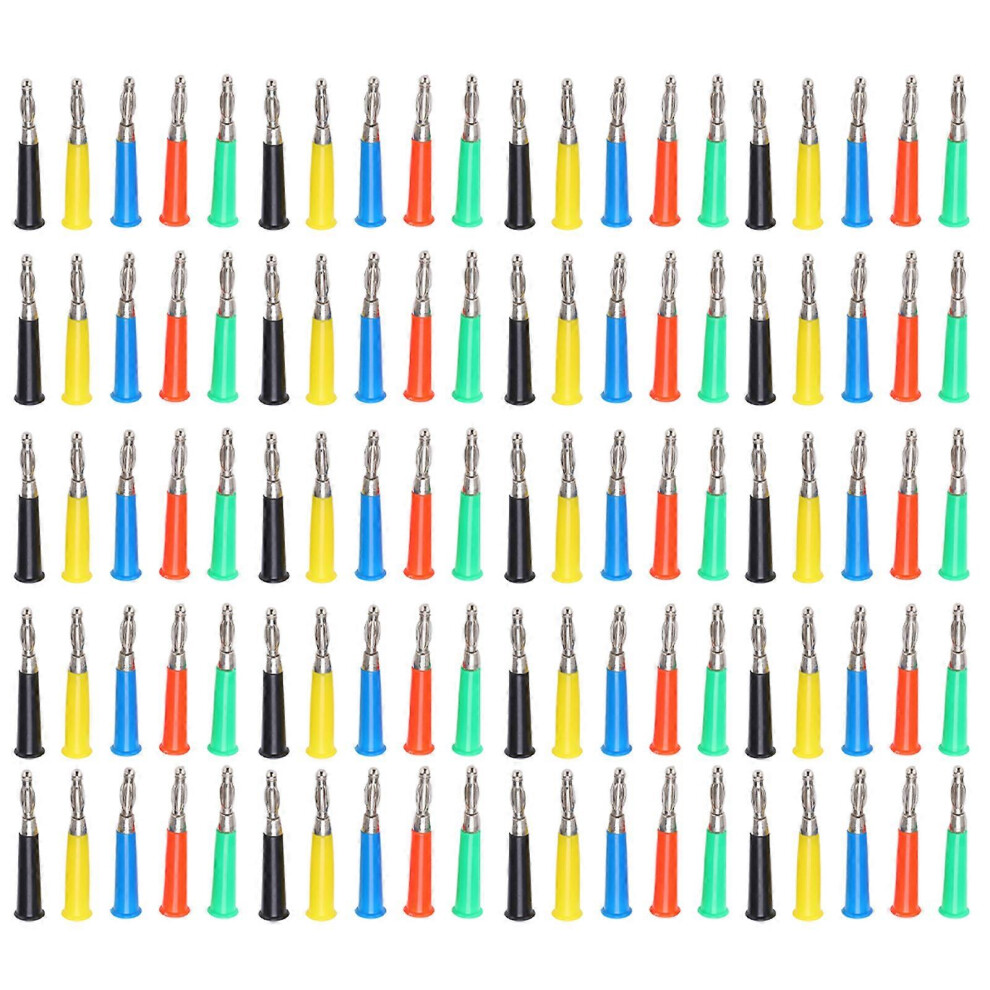 (As Show, One Size) 20Set Banana Plug 4Mm/0.2In Welded Lantern Type 5 Color Zinc Alloy Abs Material Electrical Plug 30Vac60vdc 6909775995525