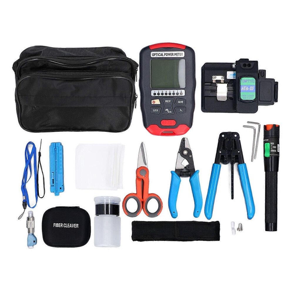 (As Show, One Size) Fiber Optic Tool Kit 30Mw Vfl ‑70 To +10Dbm Opm Fiber Cleaver 3 Hole Stripper Ftth Tool Kit 6909775603031