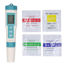 (As show, One size) 6 in 1 Water Quality Tester PH EC TDS SALT SG ORP Test Pen Multifunctional Water Detector with Powder Packs
