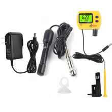 (As show, One size) 2-In-1 Portable High Precision Temperature PH Tester Meter Water Quality Analyzer Monitor110V US Plug