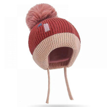 (As show, One size) Girls Hat Earmuffs Warm Winter Hat for ChildrenBrick Red_Gift Of G