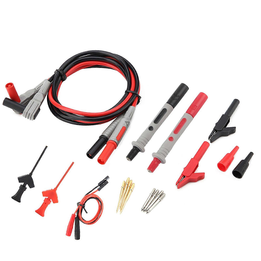 (As Show, One Size) P1300c Electronic Digital Multimeter Test Leads With Crocodile Clips Replaceable Probe Tips Set 6909775991909