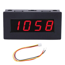 (As show, One size) 4 Digit LED Display Tachometer Multifunctional RPM Rotation Speed Tester with Cable DC 815V Red Backlight