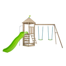 TP Castlewood Beeston Wooden Climbing Frame with Swing Set & Slide - FSC certified