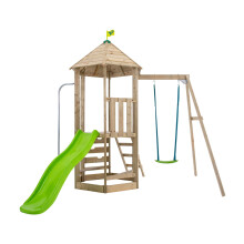 TP Castlewood Ludlow Wooden Climbing Frame with Single Swing Set & Slide - FSC certified