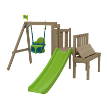 TP Forest Toddler Wooden Quadpod Swing Set & Slide - FSC certified