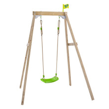 TP Forest Wooden Single Swing Set with Roped Rapide Seat - FSC certified