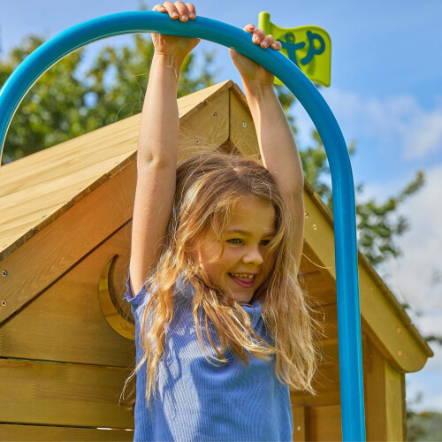 TP Treehouse Wooden Play Tower Fireman's Pole 2